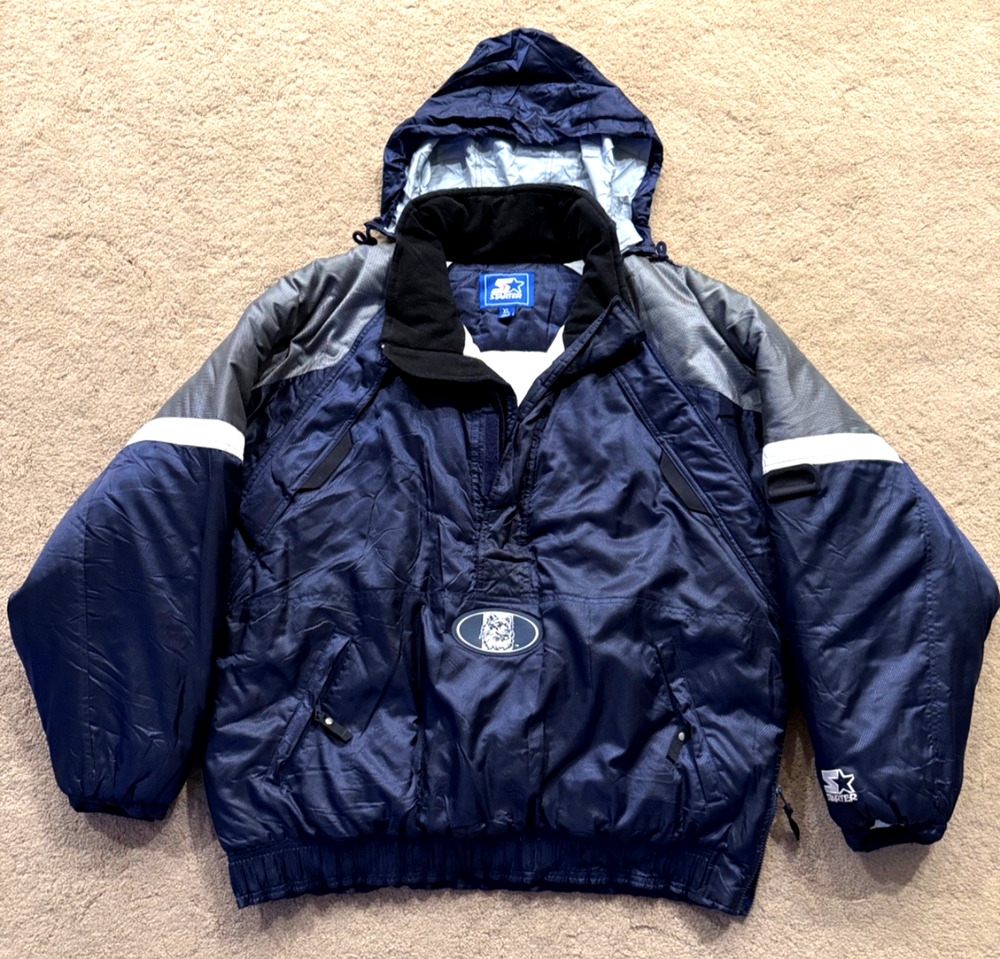 Vintage UConn Huskies Starter Jacket 90s Puffer Coat Pullover Connecticut Sz XL